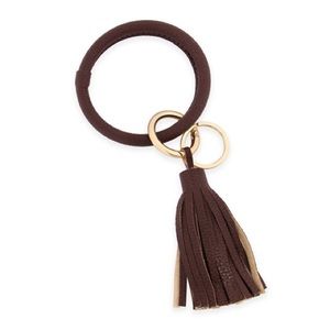 Dark Brown Tassel Key Ring Bracelet